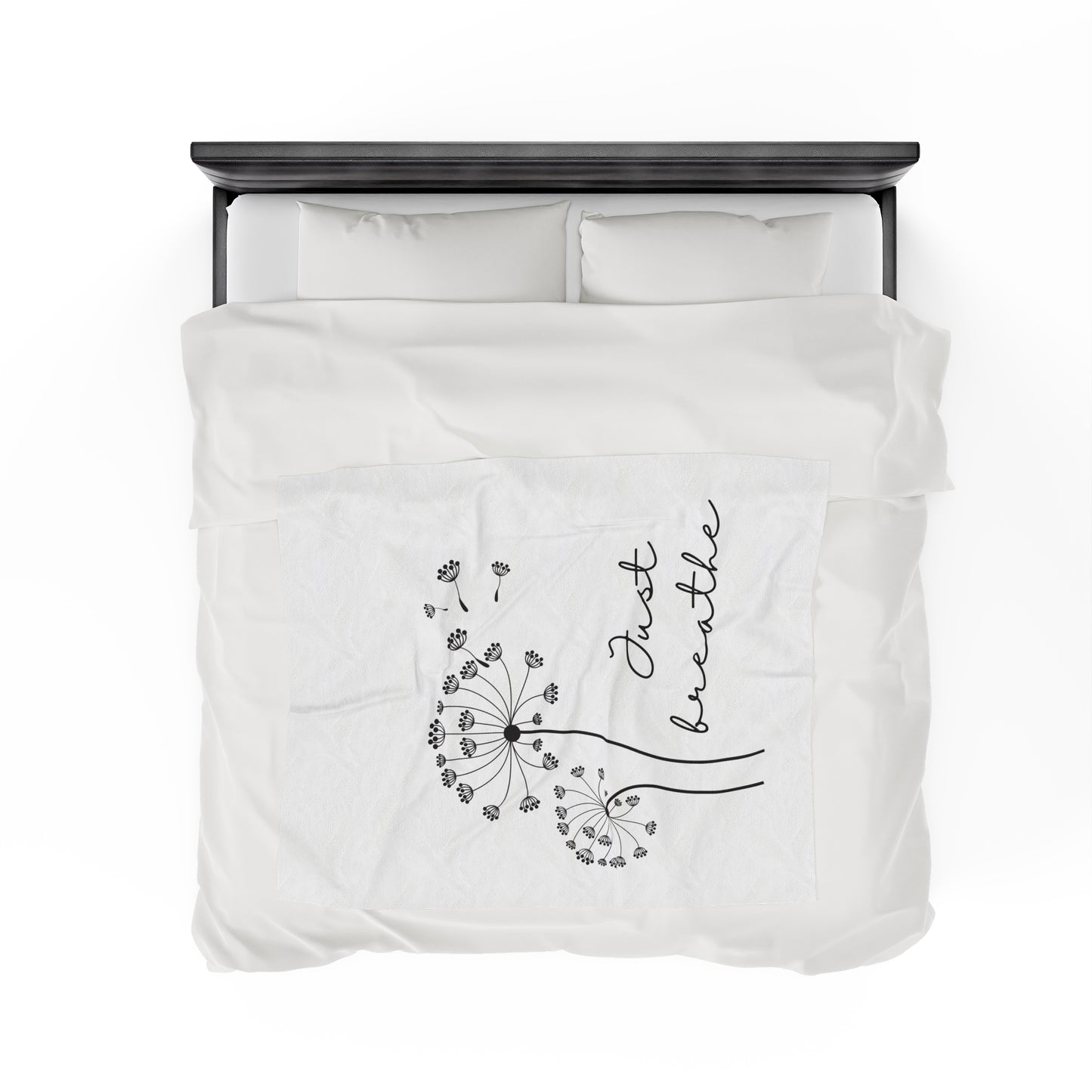 Dandelion Just Breathe Velveteen Plush Blanket