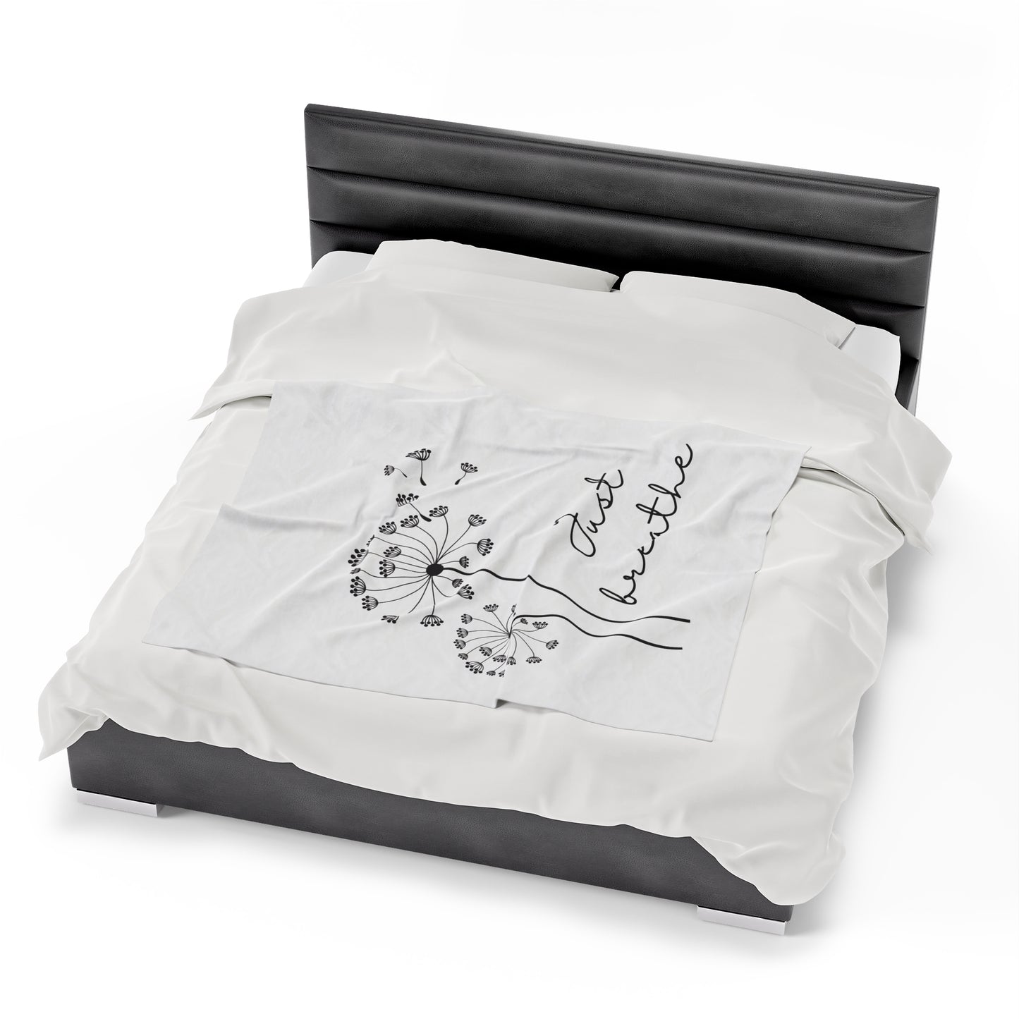 Dandelion Just Breathe Velveteen Plush Blanket