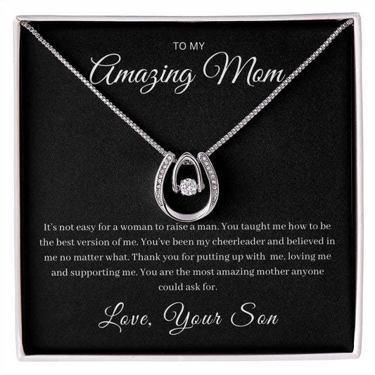 Amazing Mom from Son Dancing CZ Necklace