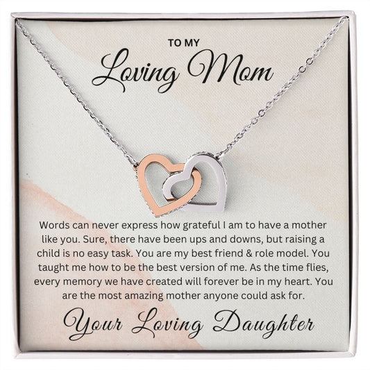 To My Loving Mom | Interlocking Hearts Necklace